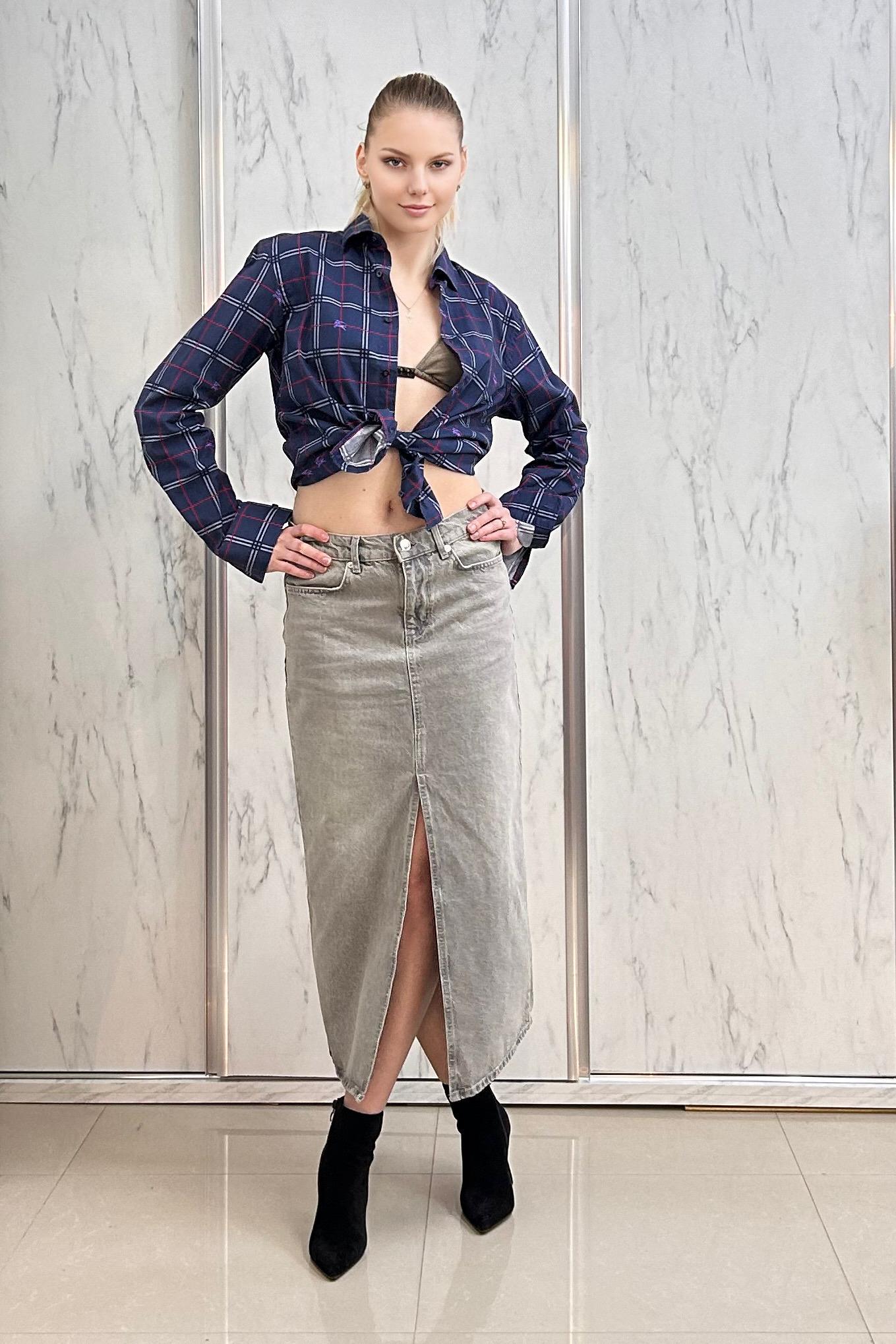 დენიმი, ჯინსი ქალის ჯინსის ქვედაკაბა GRJ 2215873-1.JPG