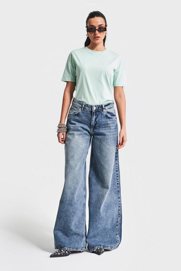 მაისური, ტოპი Women's T-Shirt IT'S BASIC kadin-mint-yesili-renk-s5-bisiklet-yaka-basic-t-shirt-20295.jpg