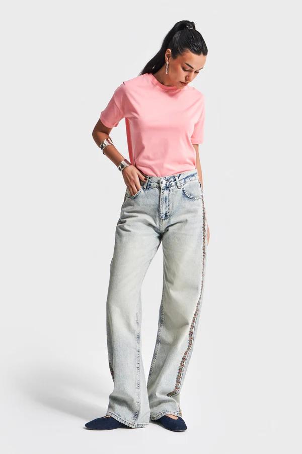 მაისური, ტოპი Women's T-Shirt IT'S BASIC kadin-pembe-renk-s5-bisiklet-yaka-basic-t-shirt-20300.jpg