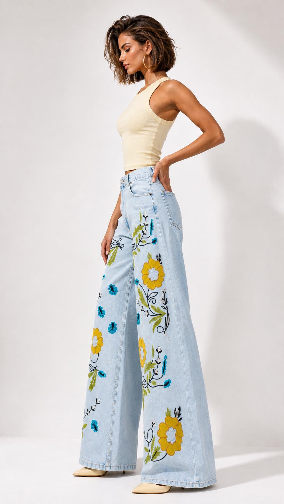 დენიმი, ჯინსი Women's Denim Jeans Palazzo Fit IT'S BASIC 2image329.jpg