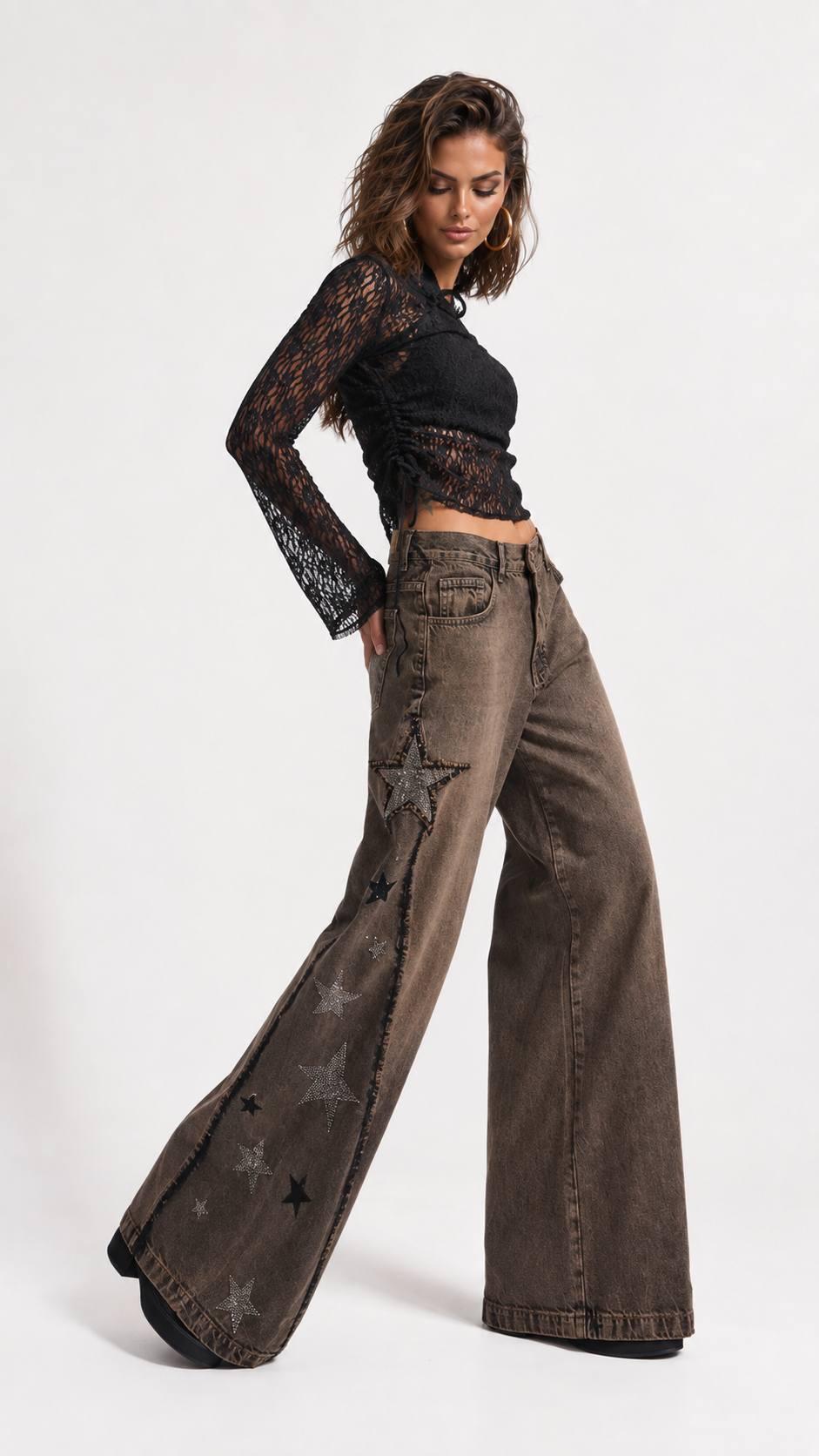 დენიმი, ჯინსი Women's Denim Jeans Palazzo Fit IT'S BASIC 1image331.jpg