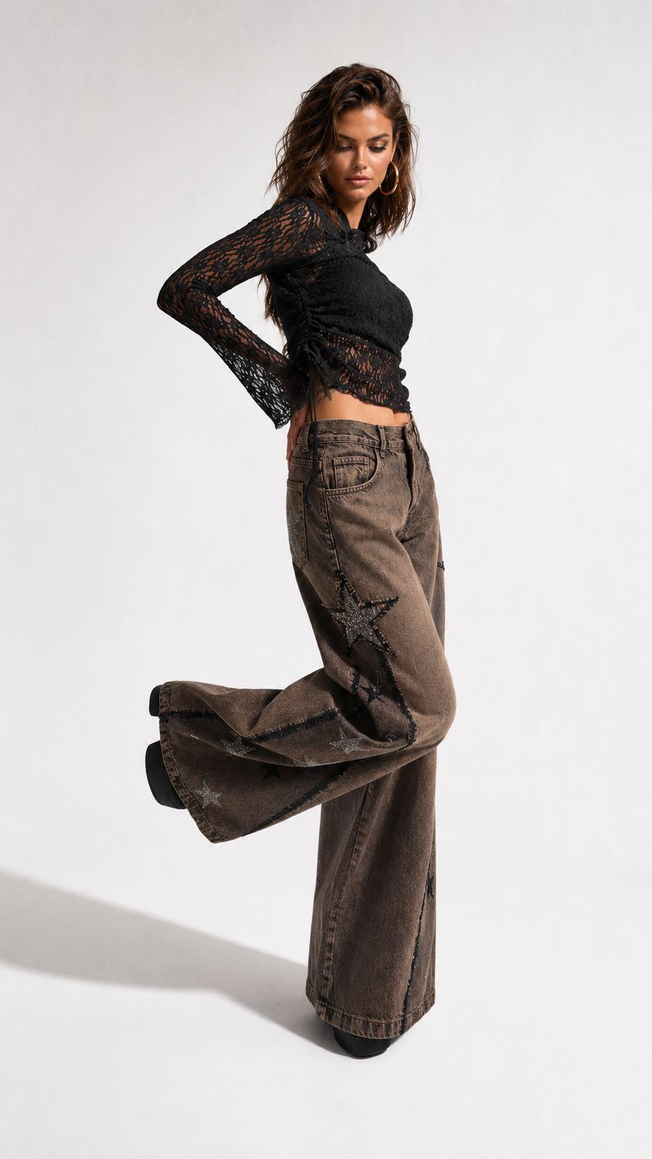 დენიმი, ჯინსი Women's Denim Jeans Palazzo Fit IT'S BASIC 2image333.jpg