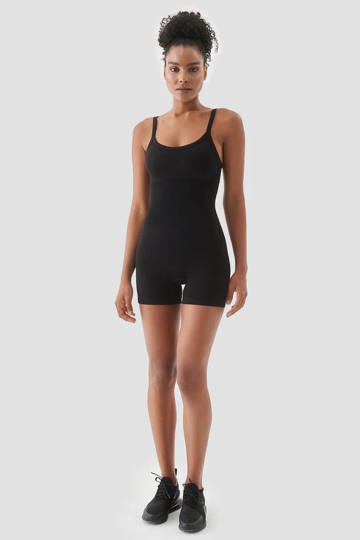 ფიტნეს ტანსაცმელი Women's Jumpsuit  Sports SUPERSTACY superstacy-rachel-dikissiz-siyah-kisa-tulum-4942.jpg