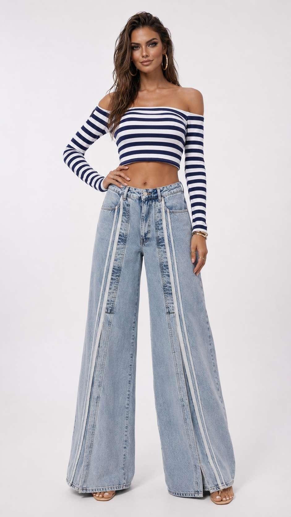 დენიმი, ჯინსი Women's Denim Jeans Palazzo Fit IT'S BASIC 6image077.jpg