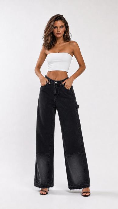 Women's Denim Jeans Wide Leg GRJ Photo 2