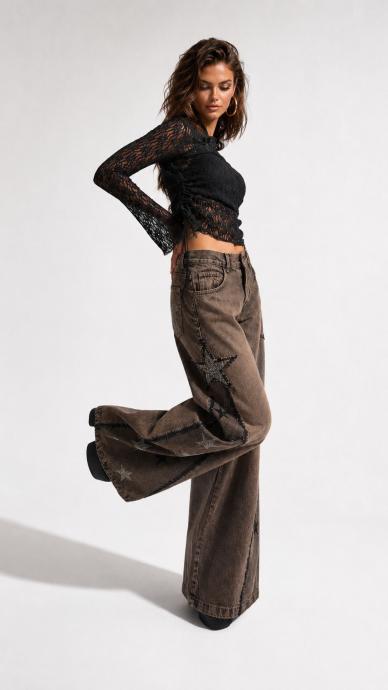 Women's Denim Jeans Palazzo Fit IT'S BASIC Photo 2