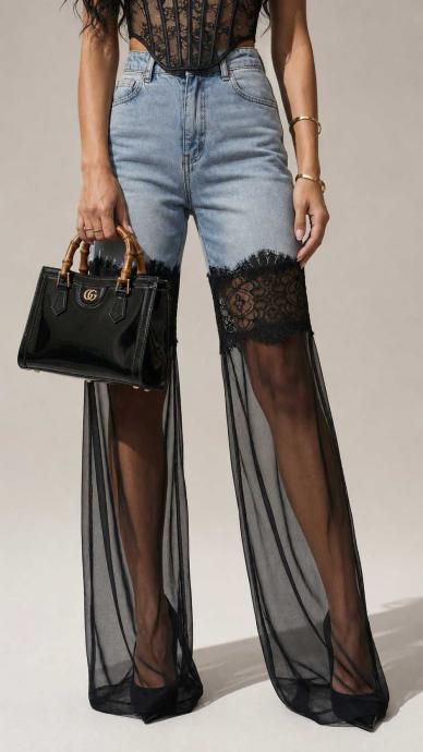 Women's Denim Jeans Wide Leg IT'S BASIC Photo 2